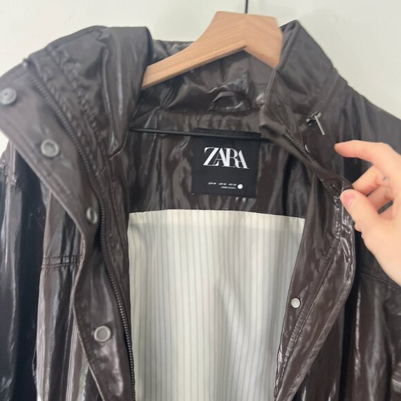 SHINY HOODED PARKA ZW COLLECTION - Picture 6 of 12